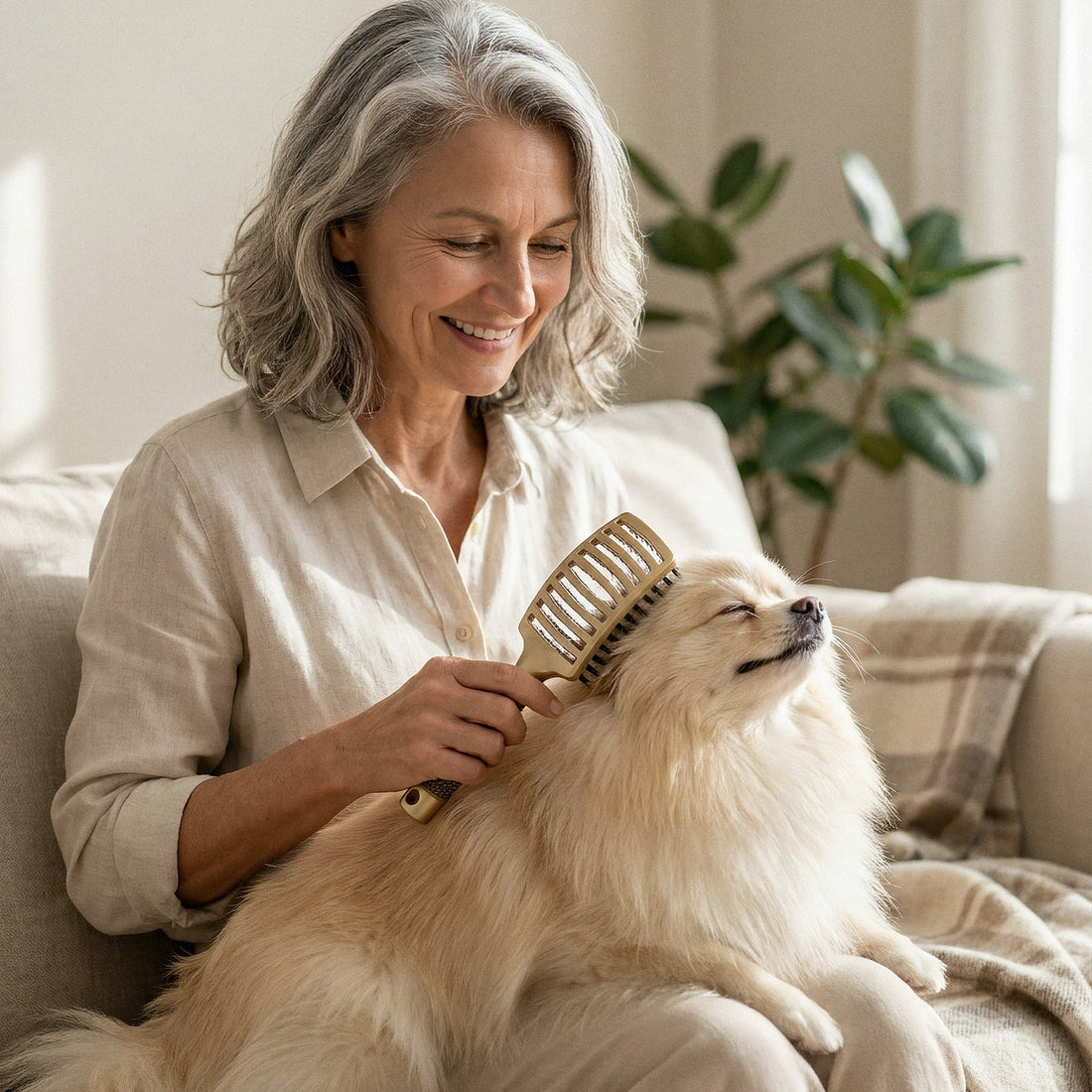 La brosse qui démêle vos cheveux… et les poils de votre petit chien